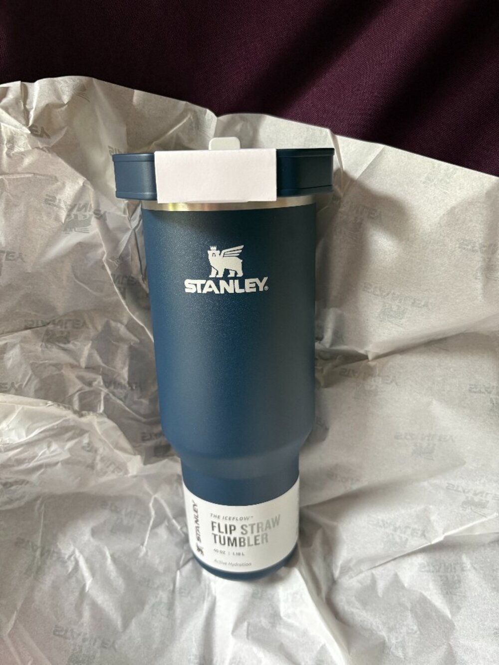 Stanley IceFlow Flip Straw Tumbler 40 oz Dark Navy Insulated NEW